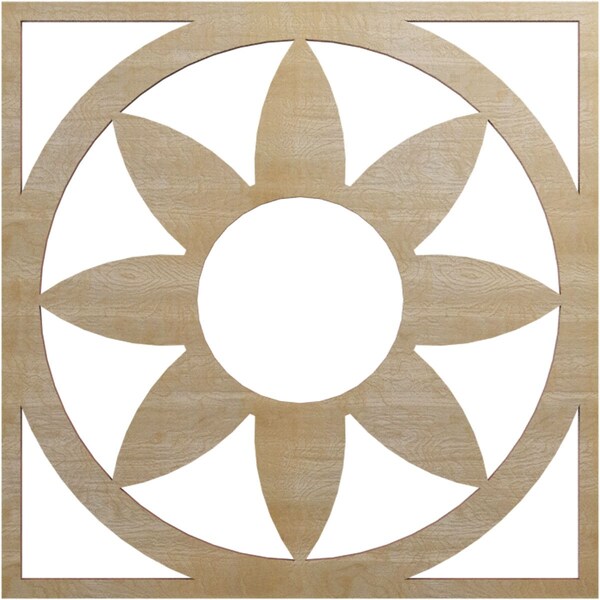 Ekena Millwork Blume Wood Fretwork Pierced Ceiling Medallion, Birch, 16"OD x 5 1/2"ID x 3/8"T CMWP16X16X0375BLBI - main